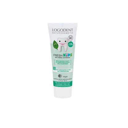 【LOGONA】キッズ・ミント・はみがきジェル/緑のジェルタイプ 50ml