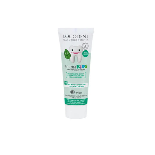 【LOGONA】キッズ・ミント・はみがきジェル/緑のジェルタイプ 50ml