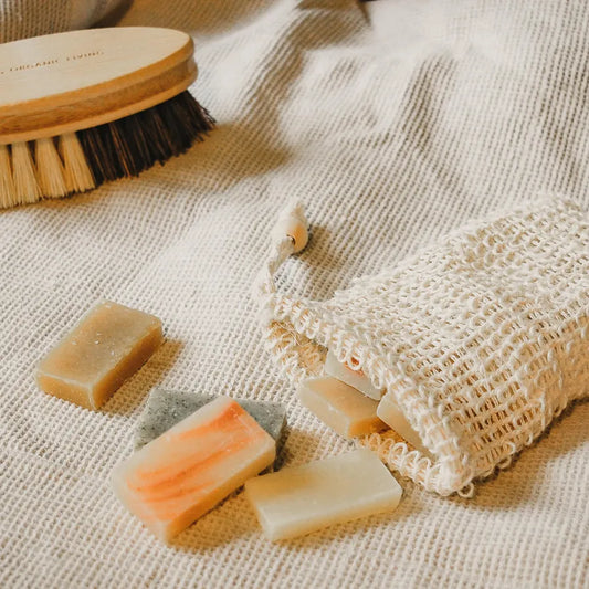 【サイザル麻とコットンを使用した】ソープバッグ　mana.