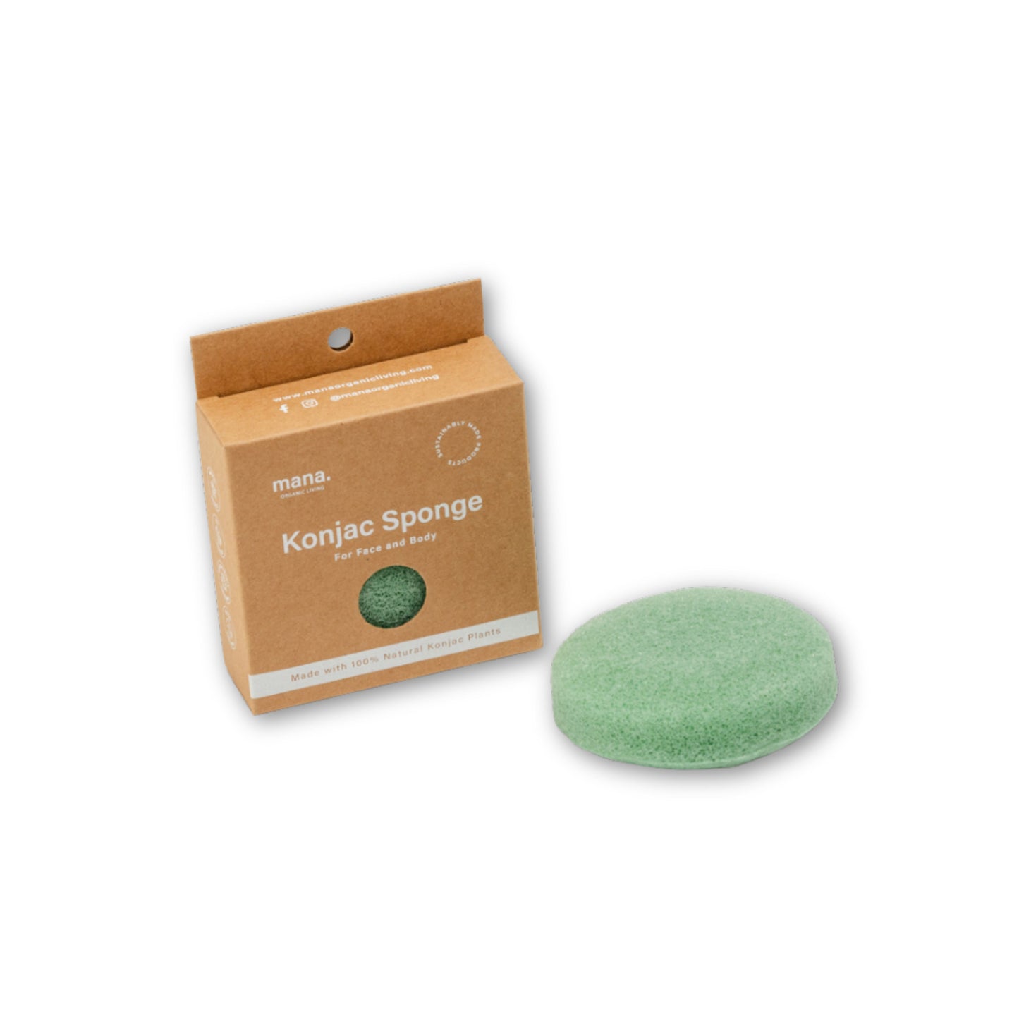 【毛穴や角質を優しくケア】天然こんにゃくスポンジ <グリーン> mana.
