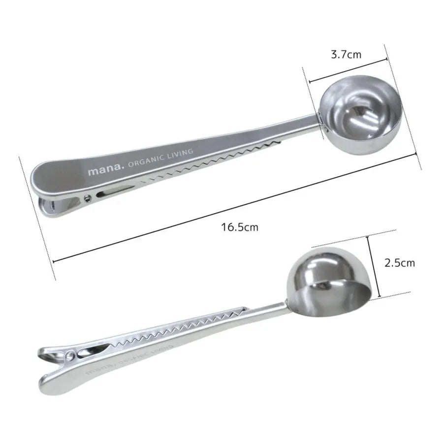 【計量したり袋も閉じれる】2WAYスプーンクリップ <ゴールド>mana.