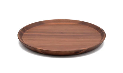 アカシアスタッキング丸トレイ 天然木木製食器 ブラウン プレート トレー